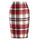waist skirt tight High plaid midi 女士高腰紧身格子中长款 裙