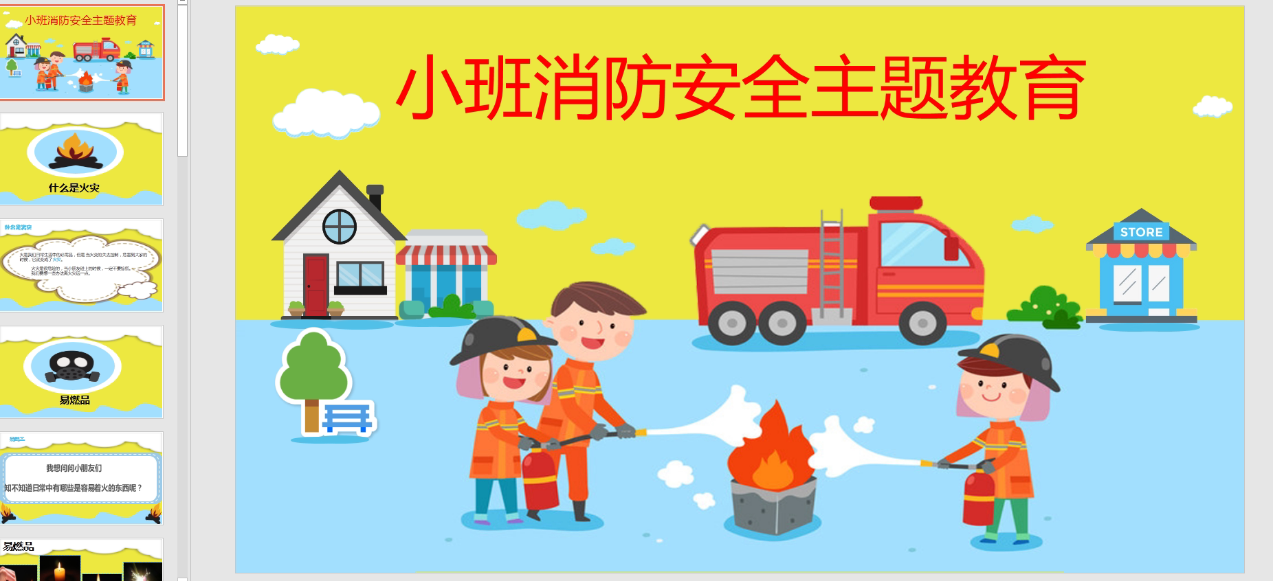小班主题课件:消防安全主题教育ppt课件