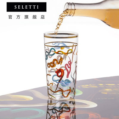 Seletti欧式24k金奢华玻璃杯
