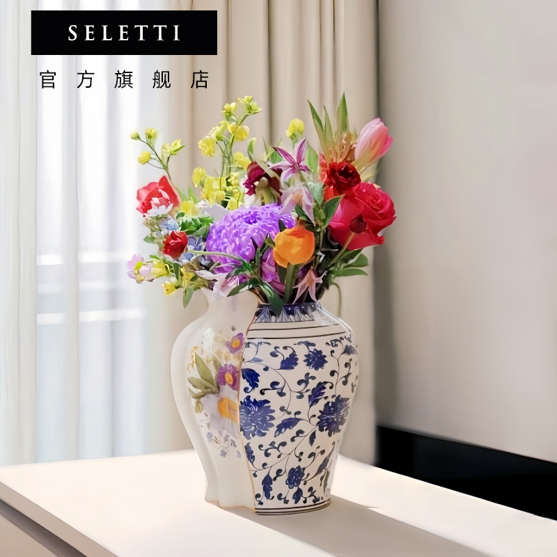 Seletti中西合璧陶瓷花瓶摆件