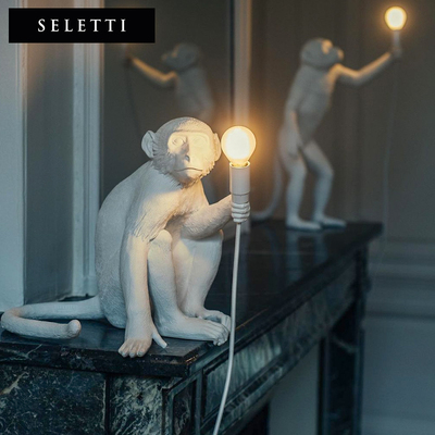 Seletti猴子摆件家居图案创意装饰攀爬款礼物卧室夜灯台灯艺术品