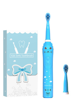 OJV欧捷威防水卡通儿童6档充电 声波刷牙器蓝色摇摆电动牙刷 包邮