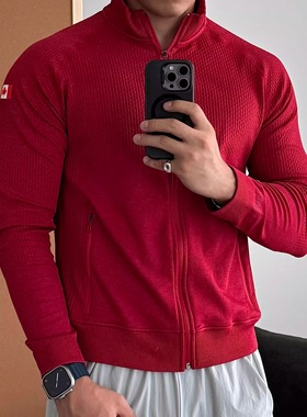 lulu同款肌理感运动无缝提花外套拉链夹克健身卫衣立领弹力外套潮