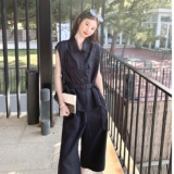 韩版工装收腰系带气质马甲套装女2025年夏季新款宽松休闲裤两件套，女装套装/套裙，浙宝136