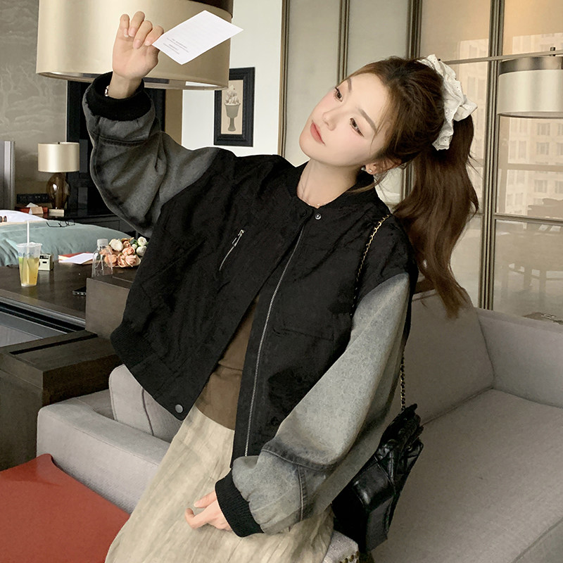 现货136-8606P155K228春季新款拼接短外套,女装短外套,浙宝136