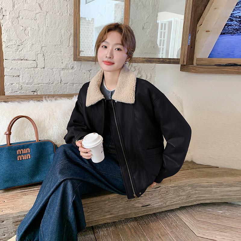 好卖现货50绒136-8581P235K348皮衣外套女羽绒里,女装短外套,浙宝136
