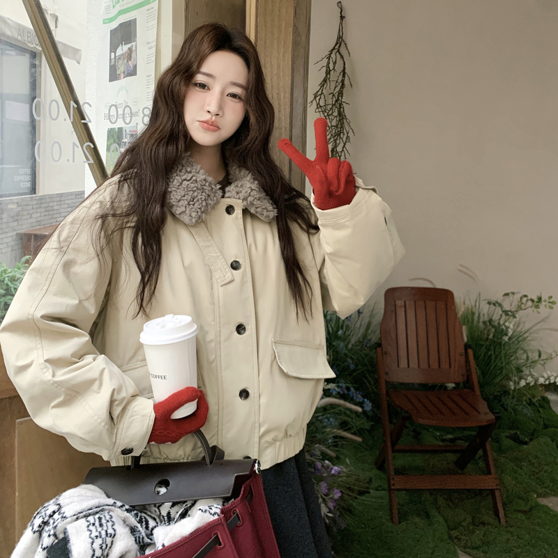 现货毛领羽绒里外套50绒136-8801p245K368，女装短外套，浙宝136