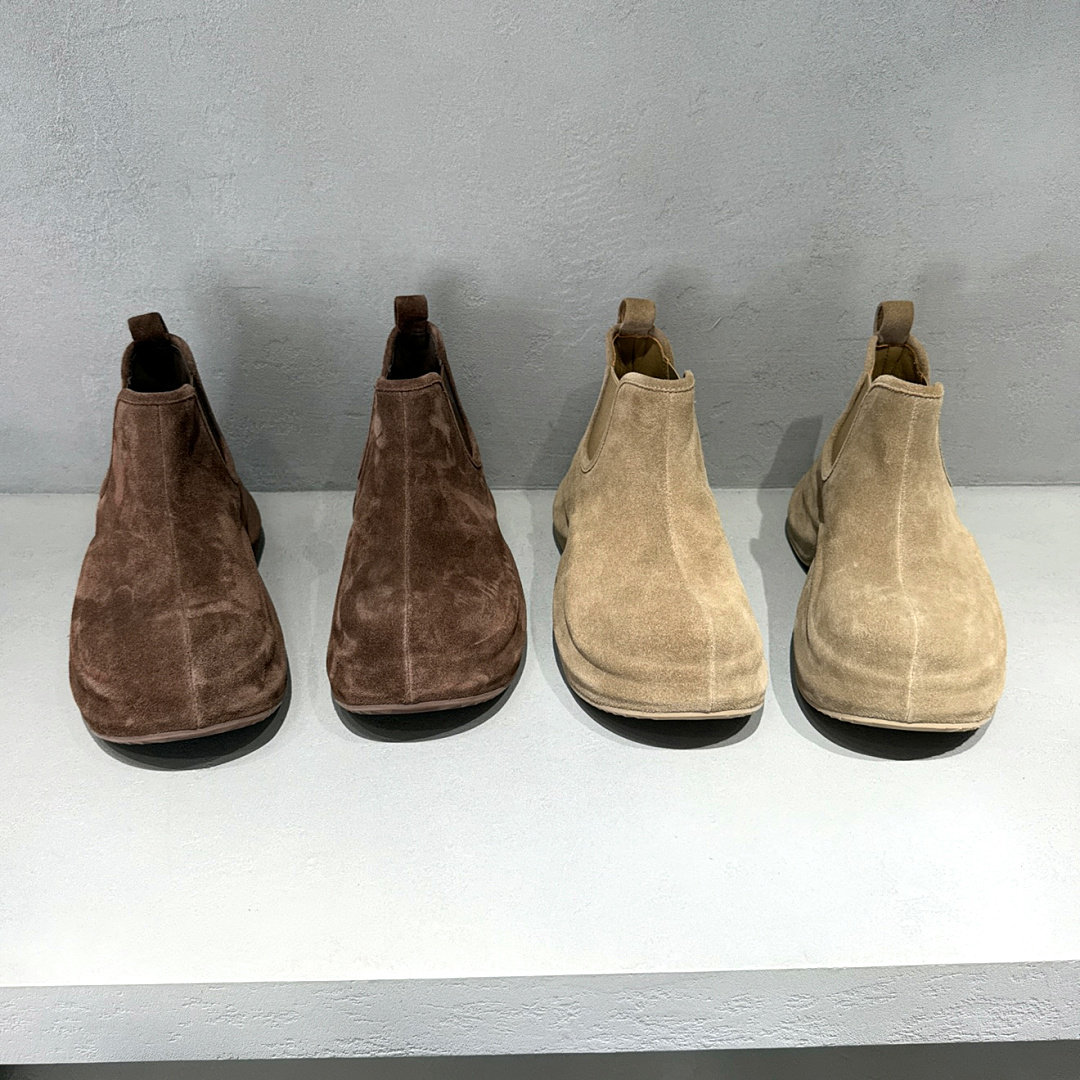 先锋名典真皮磨砂短筒切尔西靴