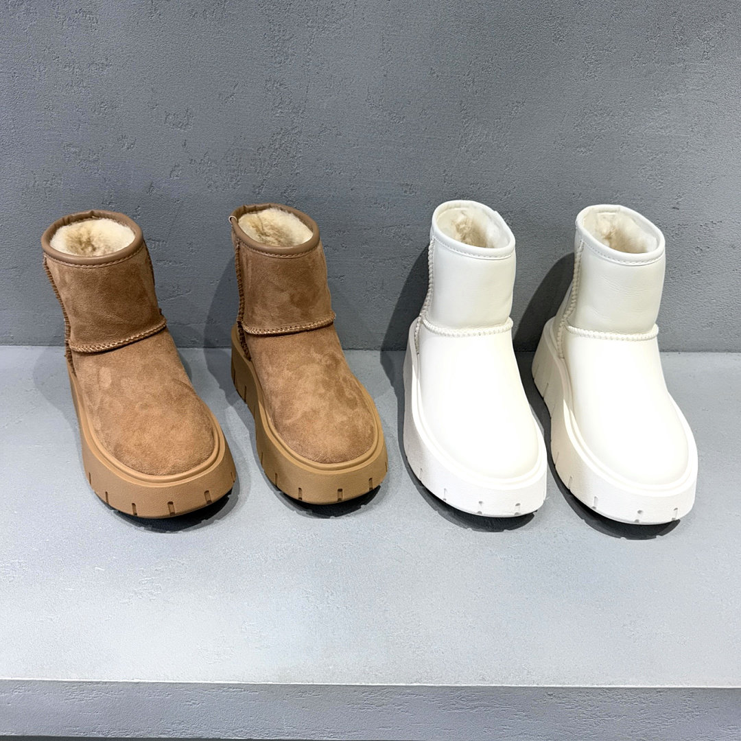 先峰名典皮毛一体增高雪地靴