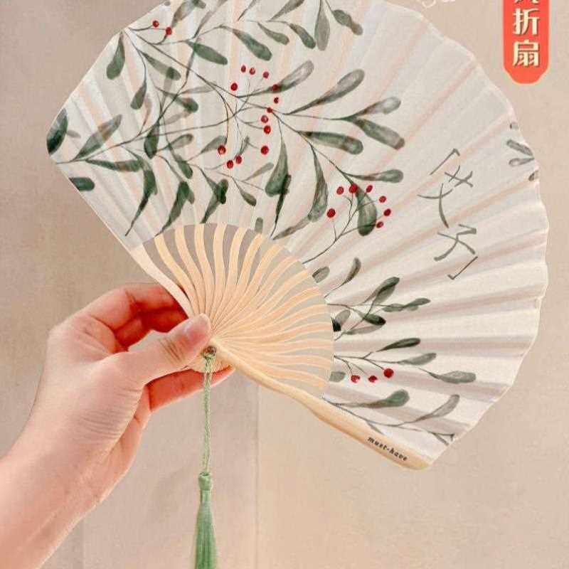 折叠扇子迷你折扇空白宣纸绘画扇古代古风扇国潮纸扇书生国风随身