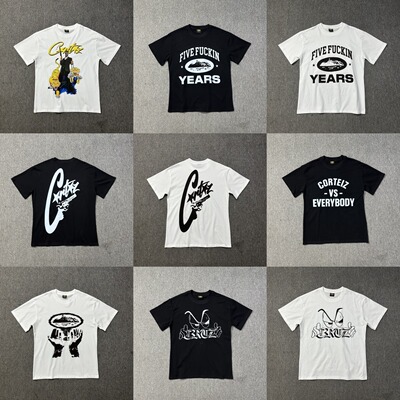 跨境Corteiz恶魔岛短袖美式合集高街欧美风嘻哈男女休闲T恤半袖潮