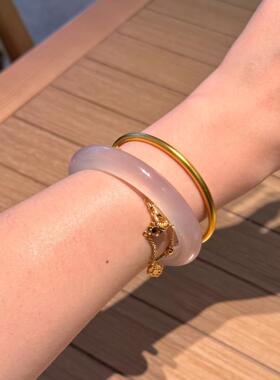 天然高冰玉髓手镯女A货古风