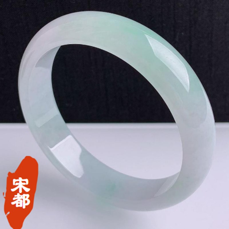 缅甸翡翠玉手镯女单色玉