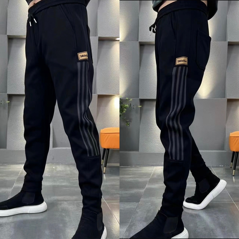 秋冬新款潮流休闲长裤男时尚条纹