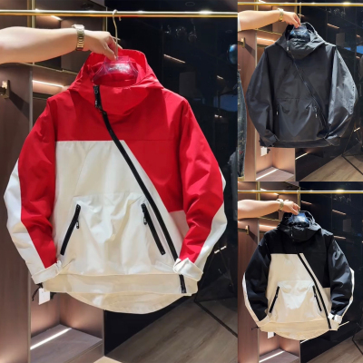 ZPK纯色工装斜拉链大口袋夹克