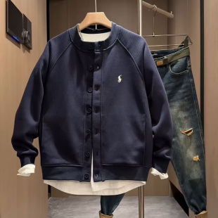 潮流百搭宽松立领卫衣外套 秋季 简约风潮流时尚 气质纽扣设计男开衫