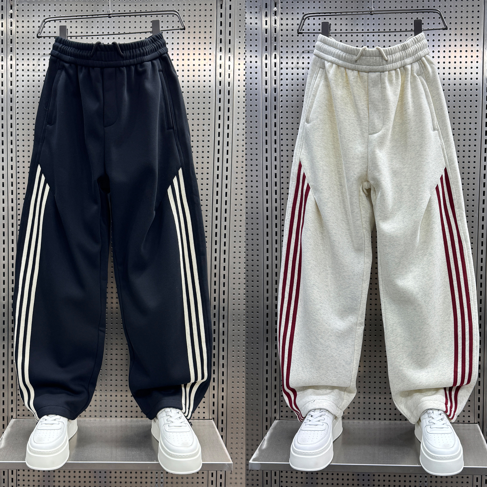 ZPK美式三道杠阔腿运动裤