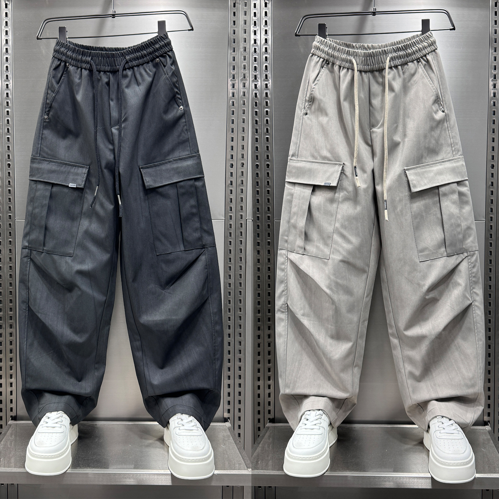 ZPK潮牌痞帅大口袋直筒工装裤