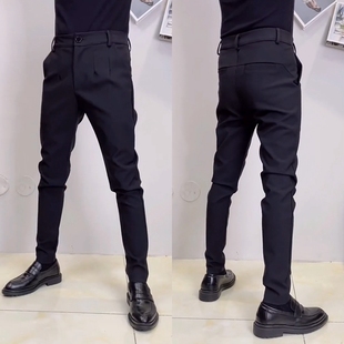 百搭休闲裤 修身 韩版 秋冬新款 精神小伙裤 男士 小脚裤 子 痞帅潮牌西裤