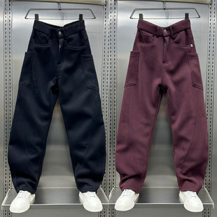 青年痞帅运动卫裤 潮牌2024秋冬加厚宽松直筒裤 休闲弯刀裤 美式 男款