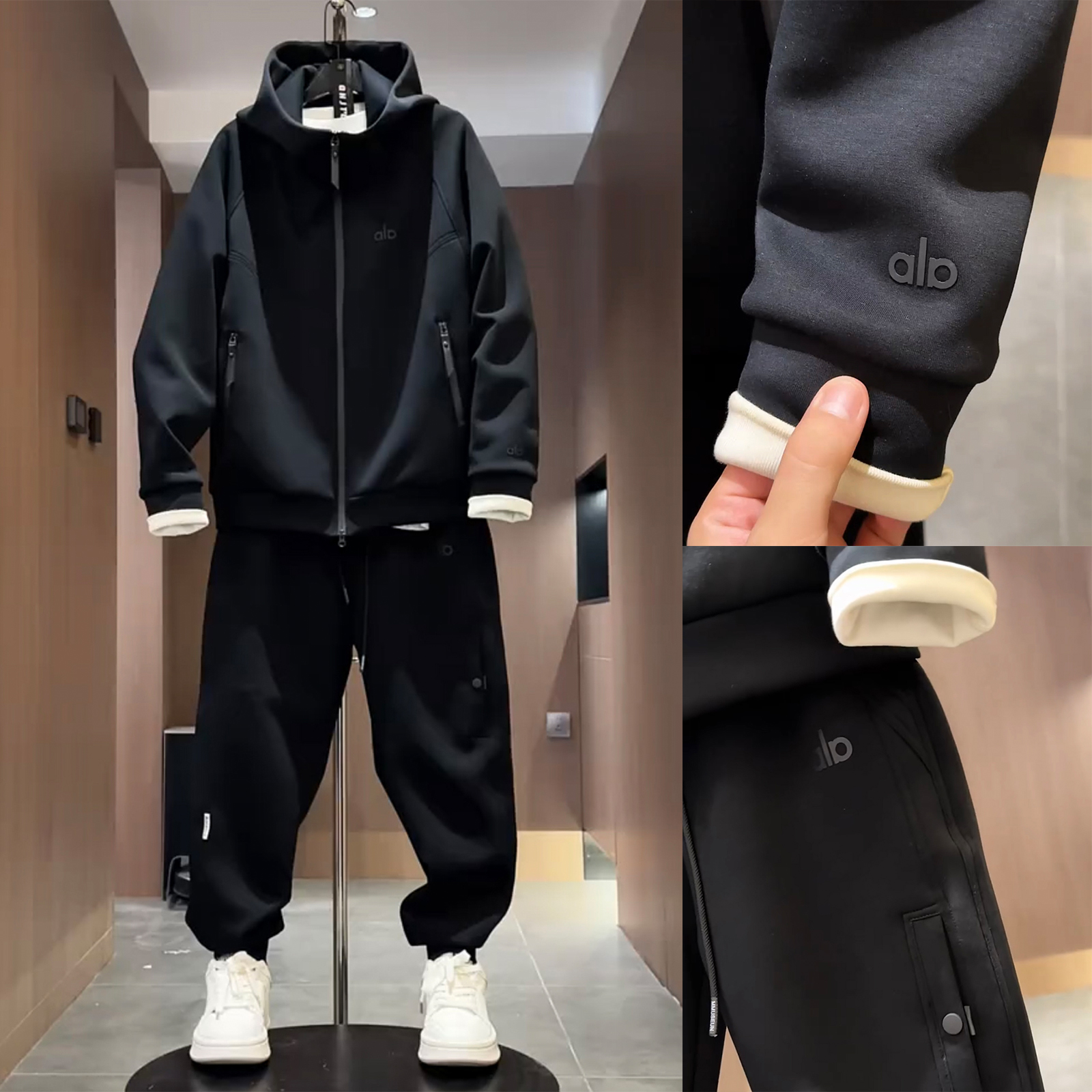 ZPK韩版简约连帽休闲运动套装