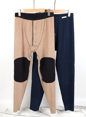 奥笛AD629秋冬男士骆驼绒中厚纯色贴片双层简约无痕裤长裤保暖裤