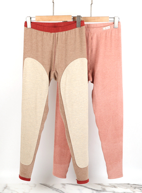 奥笛AD531冬女士青年骆驼绒加厚纯色贴片护腿双层高腰长裤保暖裤