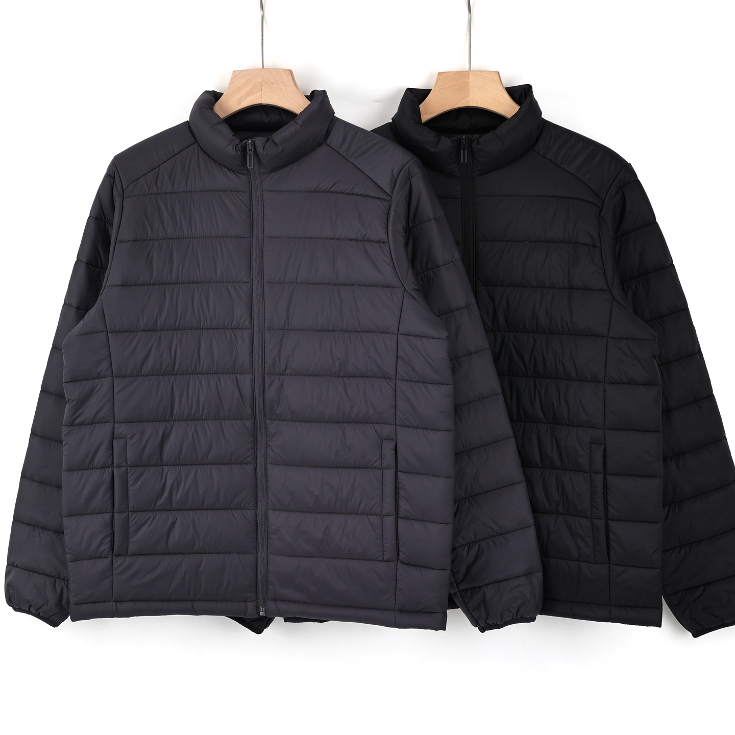 七度爱5D136男加绒加厚保暖立领拉链轻薄棉衣冬季新款黑色上衣