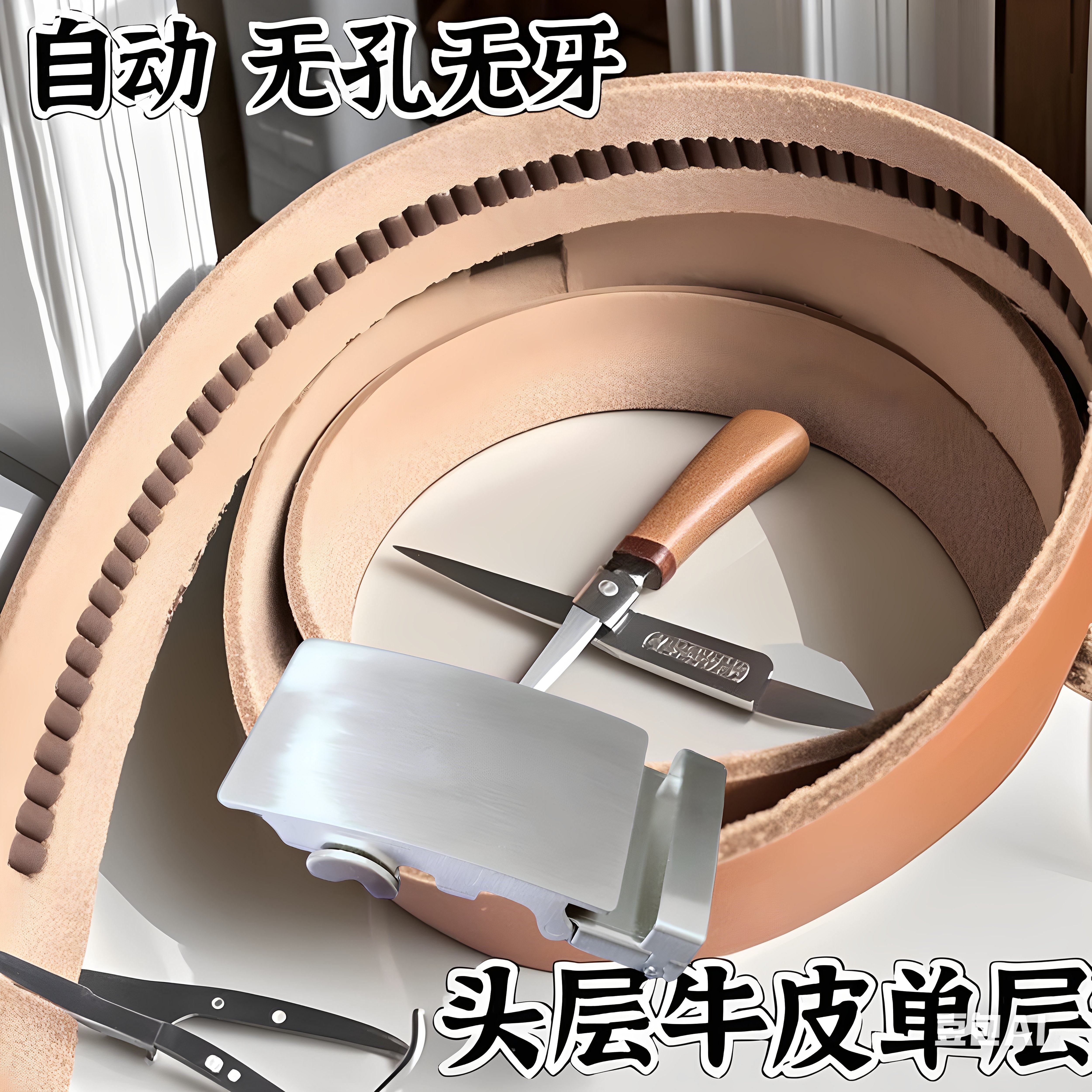 全新水牛皮头层真皮带牙腰带条窄卡扣自动牛仔裤带男3.5cm140加长