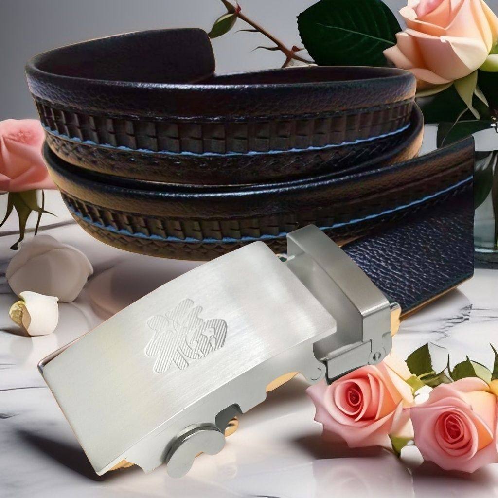 2025高级高档304不锈钢卡扣自动全卡槽皮带超长腰带牙裤带男中年