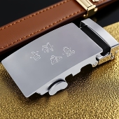 自动扣头全钢正品 高档防生锈纯不锈钢商务皮带扣男士 通用加厚个性