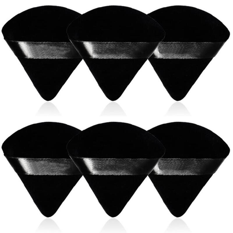2/6Pcs Triangle Powder Puff Face Makeup Sponge Soft Velvet C