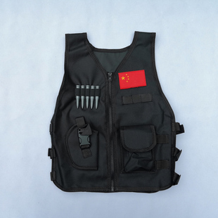 黑色儿童战术马甲男孩小战士作战cs对战背心户外野战防护装备道具