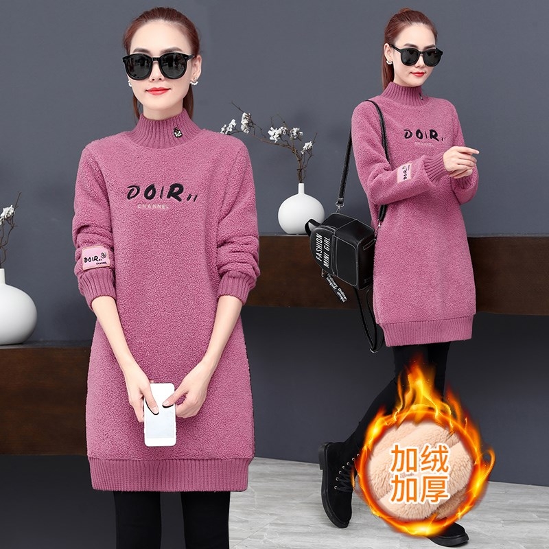 中老年运动套装女加厚中长款卫衣秋冬季2020新款韩版潮0高端0831y