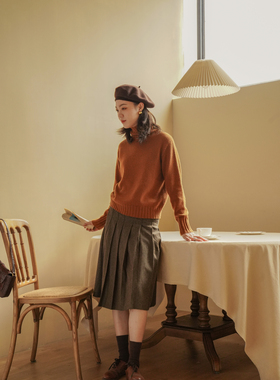 DFD冬季回馈款 100%纯羊毛百搭简约温暖舒适高领焦糖打底毛衣女