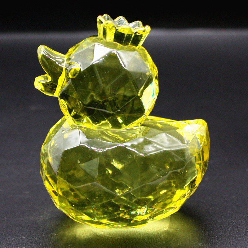 儿童透明仿水晶亚克力礼品黄色小鸭子动物小摆件宝石玩具奖励礼物