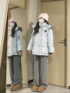 加绒加厚毛领韩版 工装 冬季 2025新款 夹棉棉袄厚外套 派克服棉服女款