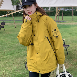 2024年秋冬新款加厚羽绒棉服女宽松休闲工装棉衣户外夹克棉袄