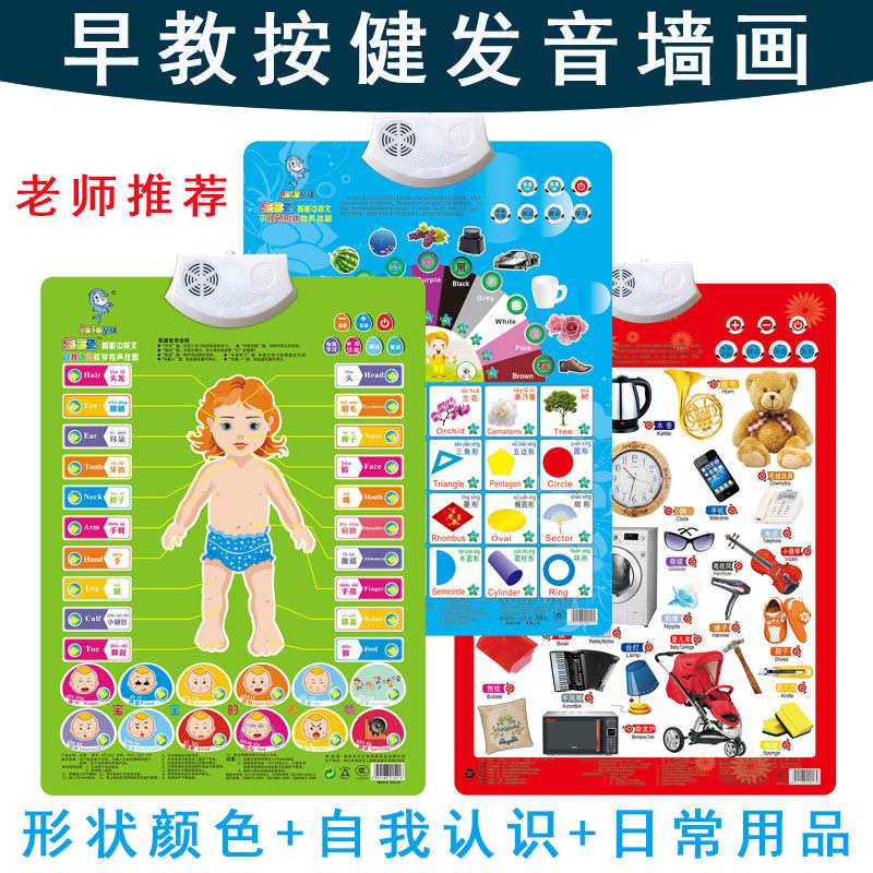 挂图婴儿认知点读英语字母挂图交玩具挂图/认知卡