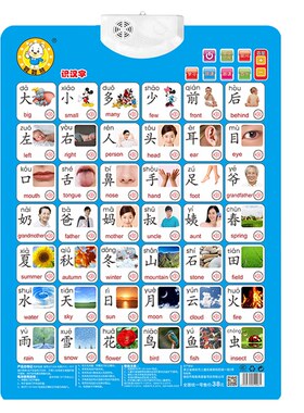 儿童早教学习挂图有声宝宝认知识字卡幼儿动物贴墙纸学说话发音