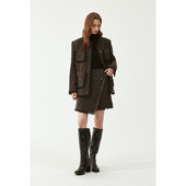 小香风两件套装 BLANK LABEL亮丝圈圈粗花呢毛边羊毛外套女秋冬季