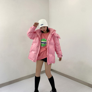 2021新款横店月娥纯色时尚保暖白鹅绒羽绒服外套明星同款可定制