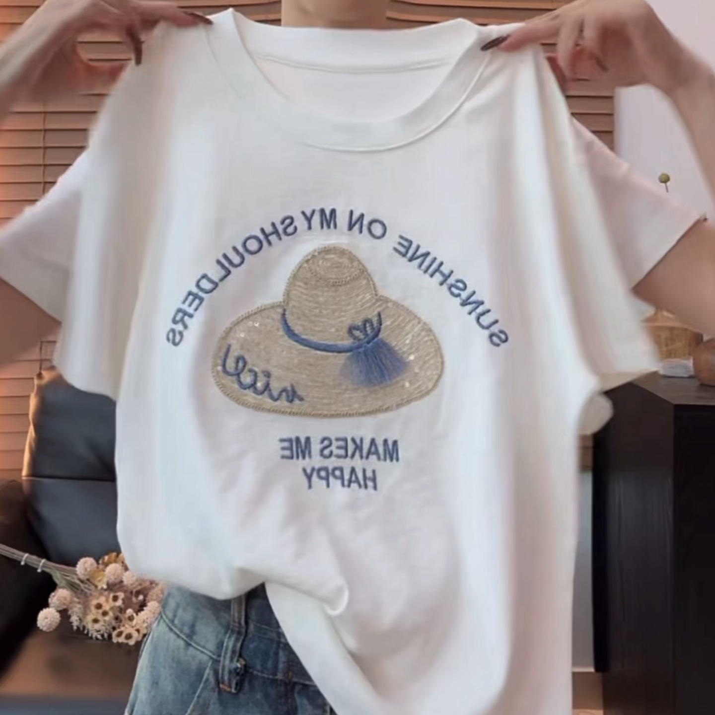 夏季新款白色短袖t恤女上衣