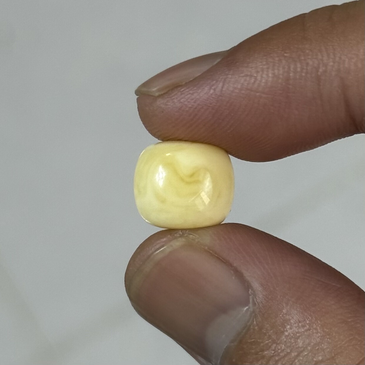 瓷白花阿尔卑斯浓腊波罗的海蜜蜡老型单珠11.2*9.8高庄内花粉