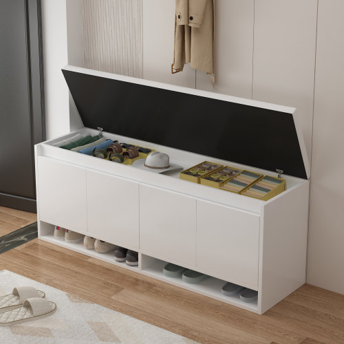 可翻盖实木换鞋凳工厂自营