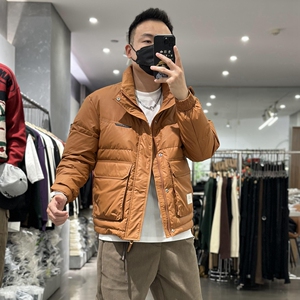2023秋冬新款男时尚休闲百搭无帽立领修身羽绒服加厚保暖短款外套