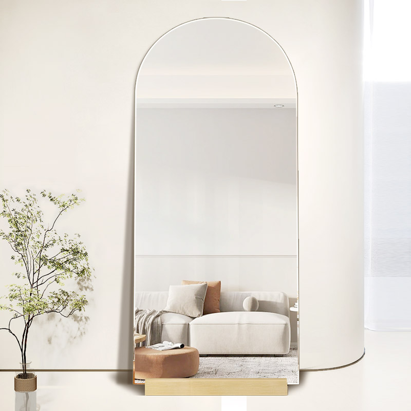 拱形美颜镜子全身穿衣镜落地镜家用粘贴壁挂风试衣镜女服装店专用