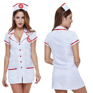 Sexy lingerie, white nurse uniform, seductive top护士装