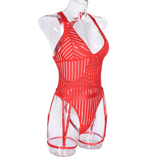 Sexy lingerie, fashionable hollowed out see through jumpsuit
