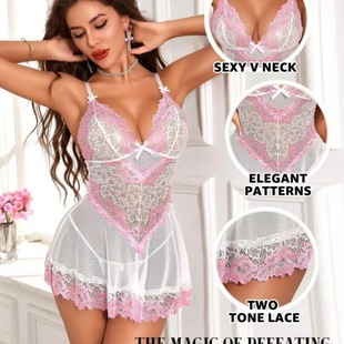 Sexy lingerie, lace, transparent plus size pajamas透明睡衣